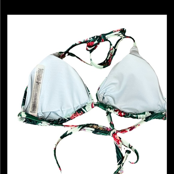 Victoria Secret Tropical Floral Bikini Top Halter Swimwear Hibiscus Print M - Picture 4 of 7